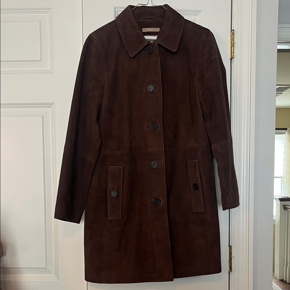 Talbots Chocolate Brown Suede Petite Jacket  size PL